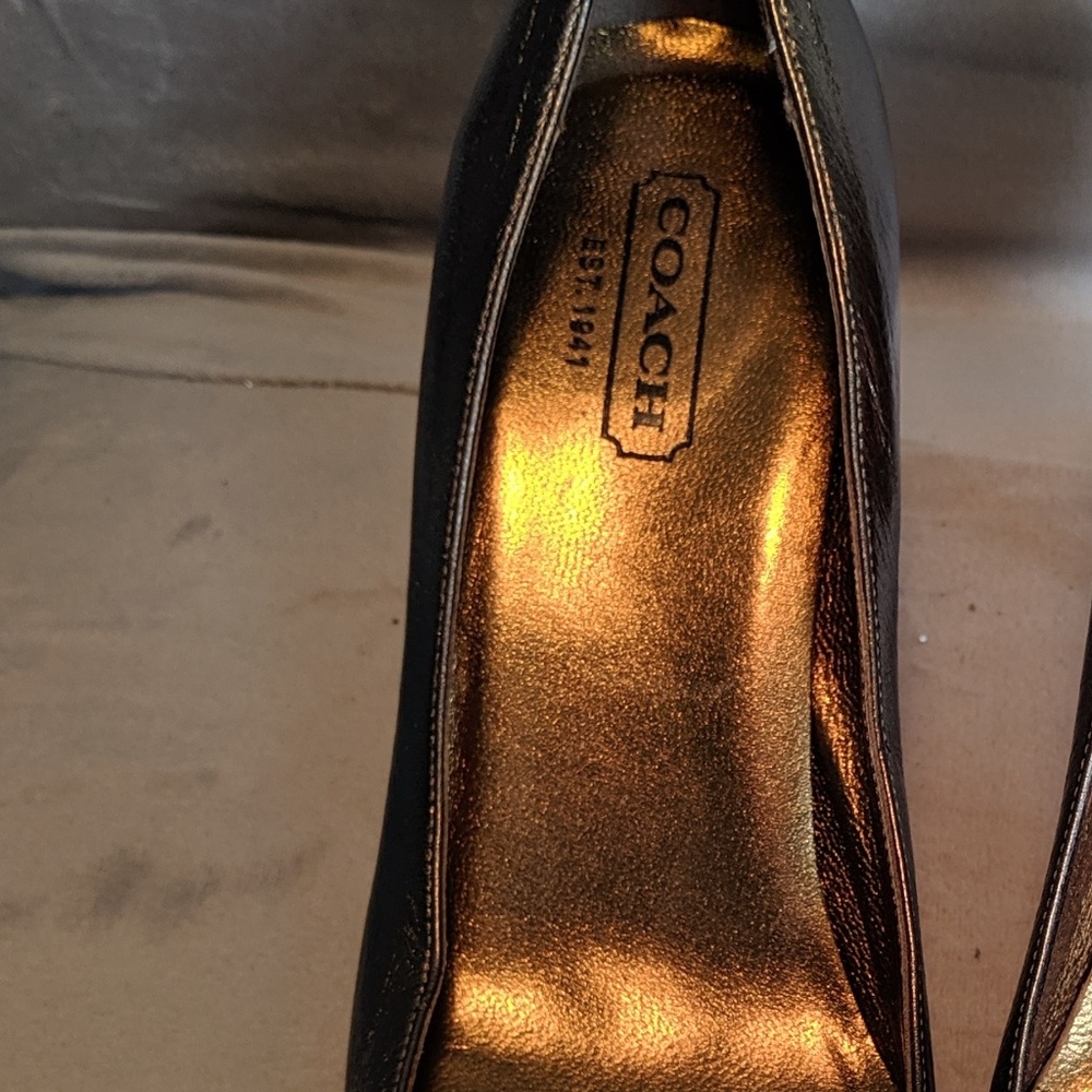 Coach Heels - Bronze Leather SZ 8.5